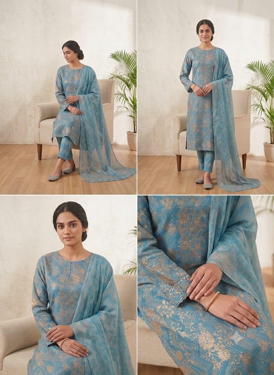 Branded Leftover J. 3 Piece Unstitched Printed Lawn Dress