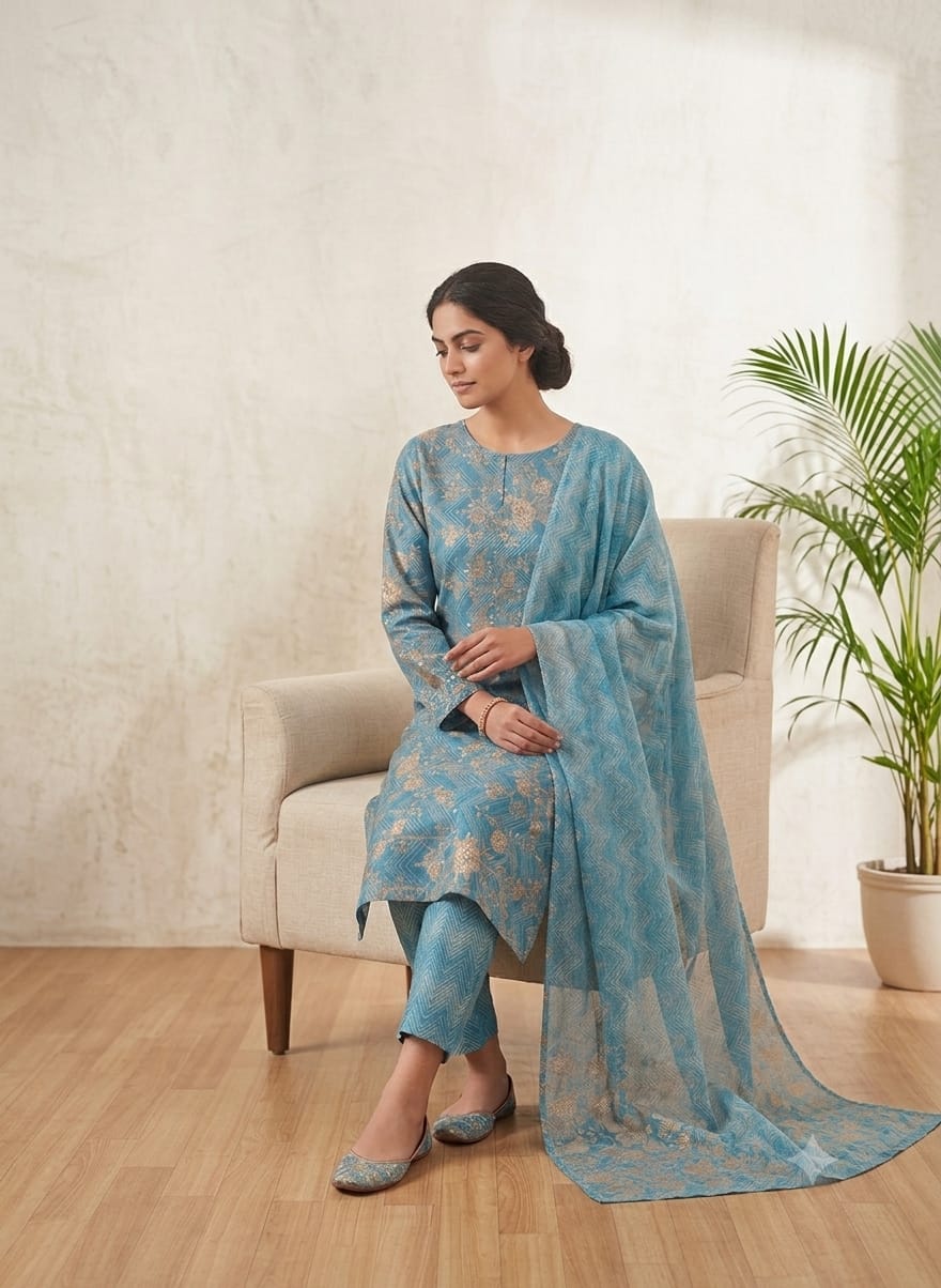 Branded Leftover J. 3 Piece Unstitched Printed Lawn Dress