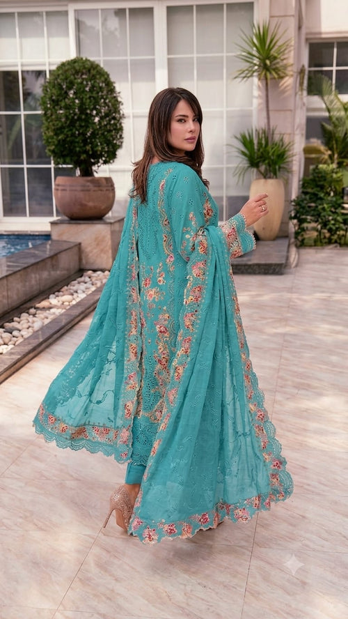Aqua Elegance Unstitched Embroidered Viscose
